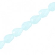 Faceted glass beads drop 3x6mm Light blue